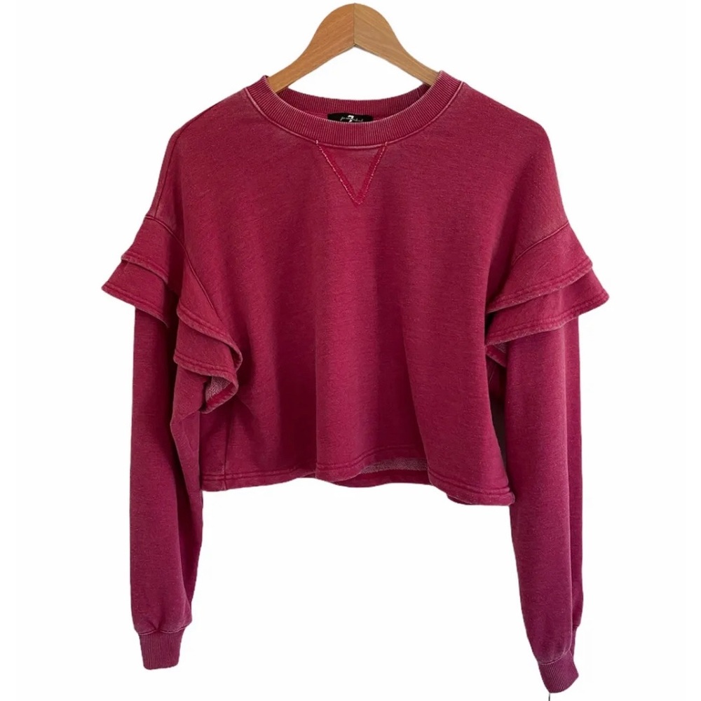 7 for all mankind terry, crop sweater in size L